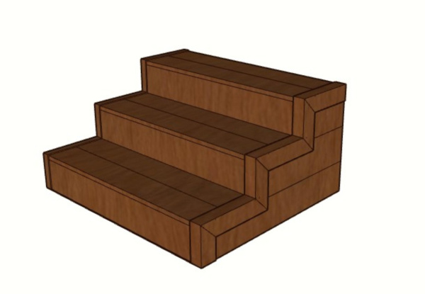 Уличная лестница Ecodecking Техно с 3 ступенями