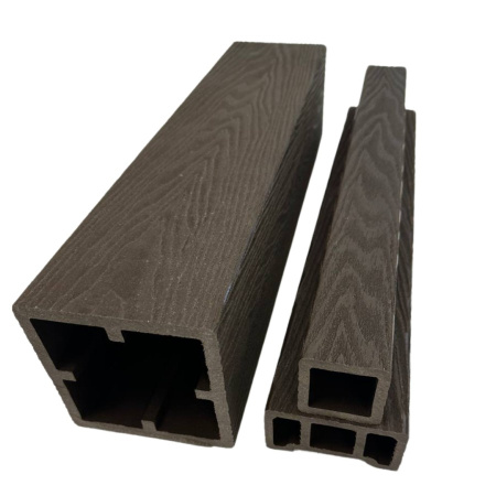 Столб для ограждений Ecodecking Техно 3D 120x120x3000 Шоколад